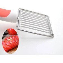 Kuadu Shop Mor Tarzı Bıçak Kesme Güvenli Yardım Tutucu Mutfak Aksesuarları Paslanmaz Çelik Soğan Kesici Soğan Çatal Meyve Sebze Kesici Dilimleme Domates (Yurt Dışından)