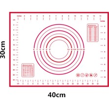 Kuadu Shop 30X40CM Kırmızı Stil Mutfak Aksesuarları Yuvarlanan Hamur Silikon Paspaslar Levha Pizza Hamuru Yapışmaz Yapışkan Pastacılık Pişirme Araçları Mutfak Gereçleri Aletler (Yurt Dışından)