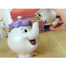 Kuadu Shop 1 Adet Chip Cup Stili Karikatür Güzel ve Çirkin Çaydanlık Kupa Mrs Potts Çip Çaydanlık Fincan Seti Cogsworth Porselen Hediye 18K Altın Kaplama Boyalı Emaye (Yurt Dışından)