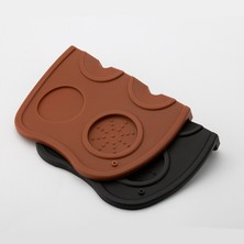 Kuadu Shop M Kahverengi Tarzı Cof Tampers Mat Fluted Cof Tampering Corner Mat Pad Tool Made For Baristas With Non-Slippery Food Safe Silicone (Yurt Dışından)