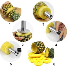 Kuadu Shop No.3 Tarzı 201 Paslanmaz Çelik Ananas Dilimleme Soyucu Meyve Tart Dilimleme Mutfak Kolay Aracı Ananas Spiral Kesici Yeni Gereç Aksesuarları (Yurt Dışından)