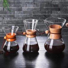 Kuadu Shop 300ML Tarzı V60 Cezve Paslanmaz Çelik Filtreli Yüksek Sıcaklığa Dayanıklı Cam Haşlanma Önleyici Ahşap Saplı Kahve Makinesi Kahve Bira Makinesi (Yurt Dışından)