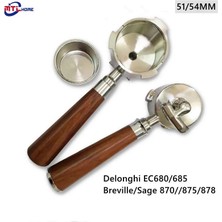 Kuadu Shop Ekran 51X50UM Stili 51 mm Yeni Çift Ağızlı mm Kahve Delonghibrevillesage Kahve Makinesi Aksesuarları Için Dipsiz Portafilter Filtre Barista (Yurt Dışından)