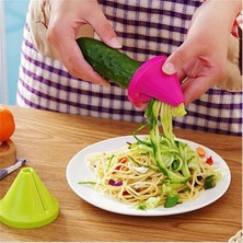 Kuadu Shop Gül Kırmızı Stili Döner Parçalayıcı Rende Spiral Soyucu Manuel Çok Fonksiyonlu Sebze Meyve Patates Havuç Turp Dilimleme Mutfak Aletleri (Yurt Dışından)