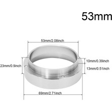 Kuadu Shop Gümüş Yüzük 53MM Tarzı Kahve Barista Espresso Düz Tamper Taban Pres Matı Dozaj Halkası Kahve Sepeti Portafilter Tutucu (Yurt Dışından)
