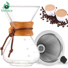 Kuadu Shop 400ML Tarzı Isıya Dayanıklı 400ML Cam Cezve Paslanmaz Çelik Filtreli Damla Kahve Su Isıtıcısı Damlatıcı Kahve Makinesi Üzerine Dökün Barista Aracı (Yurt Dışından)