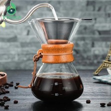 Kuadu Shop 400ML Tarzı Isıya Dayanıklı 400ML Cam Cezve Paslanmaz Çelik Filtreli Damla Kahve Su Isıtıcısı Damlatıcı Kahve Makinesi Üzerine Dökün Barista Aracı (Yurt Dışından)