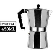 Kuadu Shop 05 450ML Tarzı Kahve Makinesi Alüminyum Mocha Espresso Percolator Pot Kahve Makinesi Moka Pot ml Ocak Üstü Kahve Makinesi (Yurt Dışından)