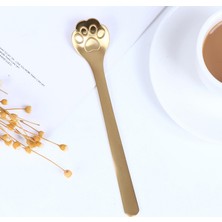 Kuadu Shop Altın Kedi Pençesi Stili Çay Kahve Tatlı Kaşıkları Sevimli Mutfak Gereçleri Paslanmaz Çelik Yaratıcı Kedi Pençe Pençe Boş Kaşık Karıştırma Kaşığı (Yurt Dışından)