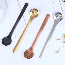 Kuadu Shop Altın Kedi Pençesi Stili Çay Kahve Tatlı Kaşıkları Sevimli Mutfak Gereçleri Paslanmaz Çelik Yaratıcı Kedi Pençe Pençe Boş Kaşık Karıştırma Kaşığı (Yurt Dışından)