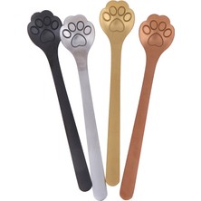 Kuadu Shop Altın Kedi Pençesi Stili Çay Kahve Tatlı Kaşıkları Sevimli Mutfak Gereçleri Paslanmaz Çelik Yaratıcı Kedi Pençe Pençe Boş Kaşık Karıştırma Kaşığı (Yurt Dışından)