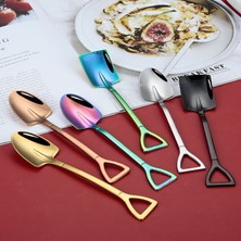 Kuadu Shop B-Rose Gold Style Cof Spoon Ice Cream Dessert Spoon Retro Cute Round Head Spoon Kitchen Gadget Decoration Kitchen Bar Utensils (Yurt Dışından)