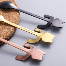 Kuadu Shop Renkli Stil Yaratıcı Sevimli Kedi Şekli Kahve Kaşıkları Bardağın Kenarına Asılabilir Paslanmaz Çelik Çay Kaşığı Karıştırma Kaşıkları Şık (Yurt Dışından)