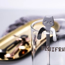 Kuadu Shop Renkli Stil Yaratıcı Sevimli Kedi Şekli Kahve Kaşıkları Bardağın Kenarına Asılabilir Paslanmaz Çelik Çay Kaşığı Karıştırma Kaşıkları Şık (Yurt Dışından)
