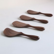 Kuadu Shop No.1 Tarzı Siyah Ceviz Tahta Kaşık Japon Tarzı Sofra Isıya Dayanıklı Uzun Saplı Kepçe Kahve Bal Kaşığı Mutfak Sofra Takımı (Yurt Dışından)
