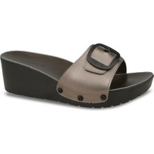 Ceyo 9969-9 Dolgu Topuk Orthopedix Kadın Terlik Platin 36-40