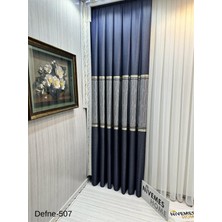 Nivemes Home Nivemeshome Defne Lacivert FT614166 V-507 1/3 Sık Pileli  Fon Perde Apm