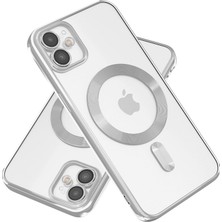 MTK Moveteck Apple Iphone 11 Kılıf Kamera Lens Tam Korumalı Magsafe Wirelles Şarj Destekli Parlak Metalik Renkli Kenar Arkası Şeffaf Mercek Korumalı