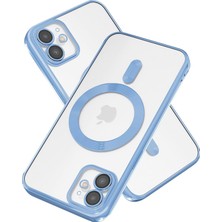 MTK Moveteck Apple Iphone 11 Kılıf Kamera Lens Tam Korumalı Magsafe Wirelles Şarj Destekli Parlak Metalik Renkli Kenar Arkası Şeffaf Mercek Korumalı