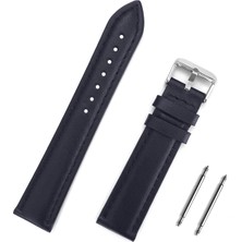 Saatse 24MM Lacivert Deri Saat Kordonu