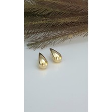 Goldlife 14 Ayar Altın Kadın Gözyaşı Damlası Bottega Altın Küpe