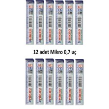 Tüftürük MİKRO Kalem Ucu 0.7 Uc 2b Dereceli Cetvelli - 12 Adet