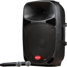 Baretone MAX-15MHWR Taşınabilir Hoparlör,2 Xkablosuz Mikrofon,mp3,bt