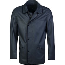 Tamer Tanca Erkek Hakiki Deri Lacivert Deri Mont 1000 034 Erk Derımont SK23/24 Lacı Tafta