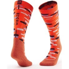 Wedze Çocuk Kayak / Snowboard Çorabı - Turuncu Desenli - 100