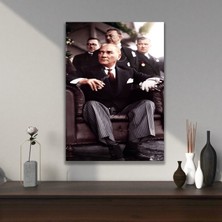 Gaagart Tekli Dikey Kanvas Ofis Tablosu Oturan Atatürk Portresi