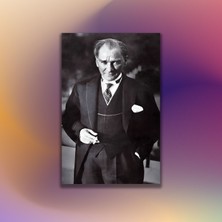 Gaagart Tekli Dikey Kanvas Ofis Tablosu Klasik Atatürk Portresi
