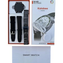 Kalobee SK48 47 mm Amoled Ekran Silikon+Metal+Deri Kordonlu Watch 4 Pro Akıllı Saat