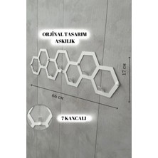 3Art Metal Petek Metal Duvar Askılığı - 7 Kancalı Duvara Monte Askılık