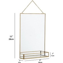 Vitrayverteks Asma Duvar Aynası Dekor Pirinç Çerçeveler Ev Banyo Yatak Odası Oturma Odası 28X20CM