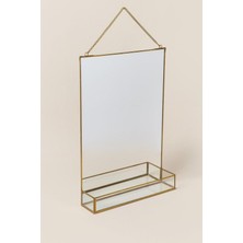 Vitrayverteks Asma Duvar Aynası Dekor Pirinç Çerçeveler Ev Banyo Yatak Odası Oturma Odası 28X20CM