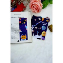 Uzay Gezegenler Astronot Temalı Kitap Ayracı (4 LÜ SET) Okuma Bayramı , Karne Hediyesi