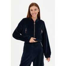U.S. Polo Assn. Kadın Lacivert V Yaka Sweatshirt 50271608-VR033