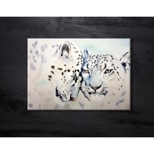Esinti Reklam Suluboya Leopar Desenli Kanvas Tablo