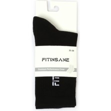 Fitinsane Premium Performance Crew Unisex 2'li Paket Siyah - Beyaz Spor Çorap