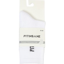 Fitinsane Premium Performance Crew Unisex 2'li Paket Siyah - Beyaz Spor Çorap