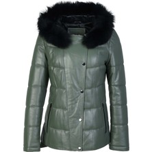 Tamer Tanca Kadın Hakiki Deri Su Yeşili Deri Mont 571 Z-361 Byn Derımont SK23/24 Mınt Derı