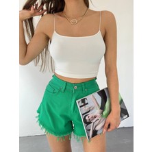 Byrsword Pamuklu Kumaş Lastik Askılı Crop Body