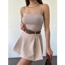 Byrsword Pamuklu Kumaş Lastik Askılı Crop Body