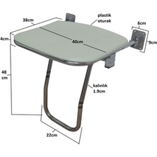 Eym Paslanmaz Engelli Banyo Küvet Duş Oturağı Katlanır Plastik Oturaklı