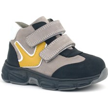 Rakerplus Hakiki Deri Gri Siyah Bebek Spor Bot Ayakkabı