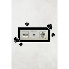 Markcat Yaprak Tasarım 3lü Priz Çerçevesi (Iç Ölçü 22,75X8,4 Cm) Üçlü Dekoratif Çerçeve