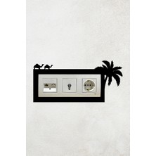 Markcat Palmiye Deve Tasarım 3lü Priz Çerçevesi (Iç Ölçü 22,75X8,4 Cm) 3lü Dekoratif Çerçeve