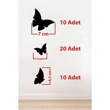 Markcat 40 Adet Ahşap Dekoratif Kelebek (Duvar Süsü Kelebekler) Duvar Dekorasyon Ev Süsü