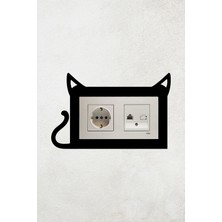 Markcat Kedi Tasarım 2li Priz Çerçevesi (Iç Ölçü 15,5x8,4 Cm) 2li Dekoratif Priz Çerçeve