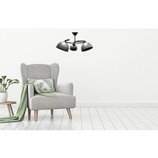 Riolight  Retro,rustik,vintage Siyah Gövde Gri Başlık 3XE27 Duylu Metal Sarkıt Avize